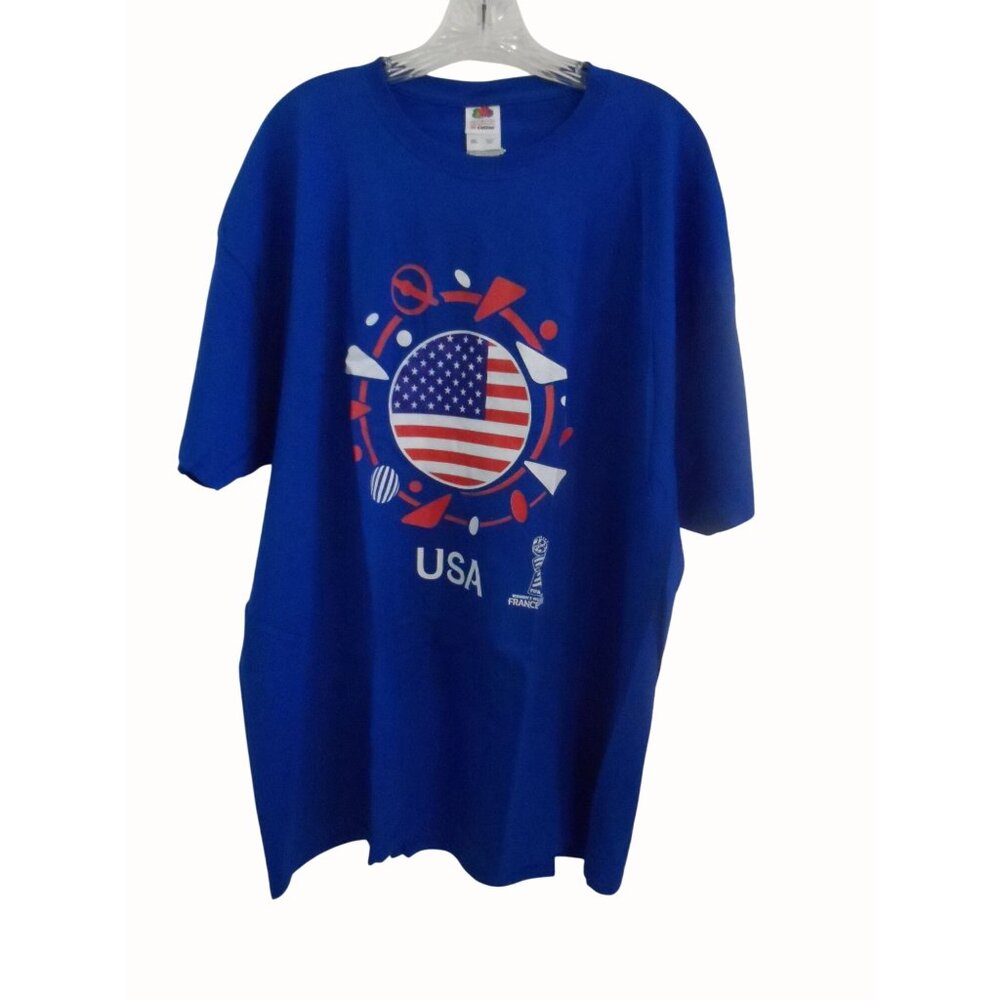 FIFA Shirt USA Womens World Cup France 2019 Team T-Shirt Mens 2XL Blue